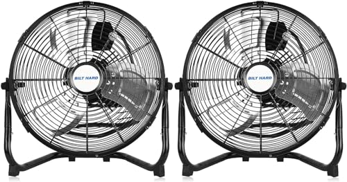 BILT HARD 4600 CFM 20' High Velocity Floor Fan, 3-Speed Heavy Duty Metal Fan with Wall-Mounting...