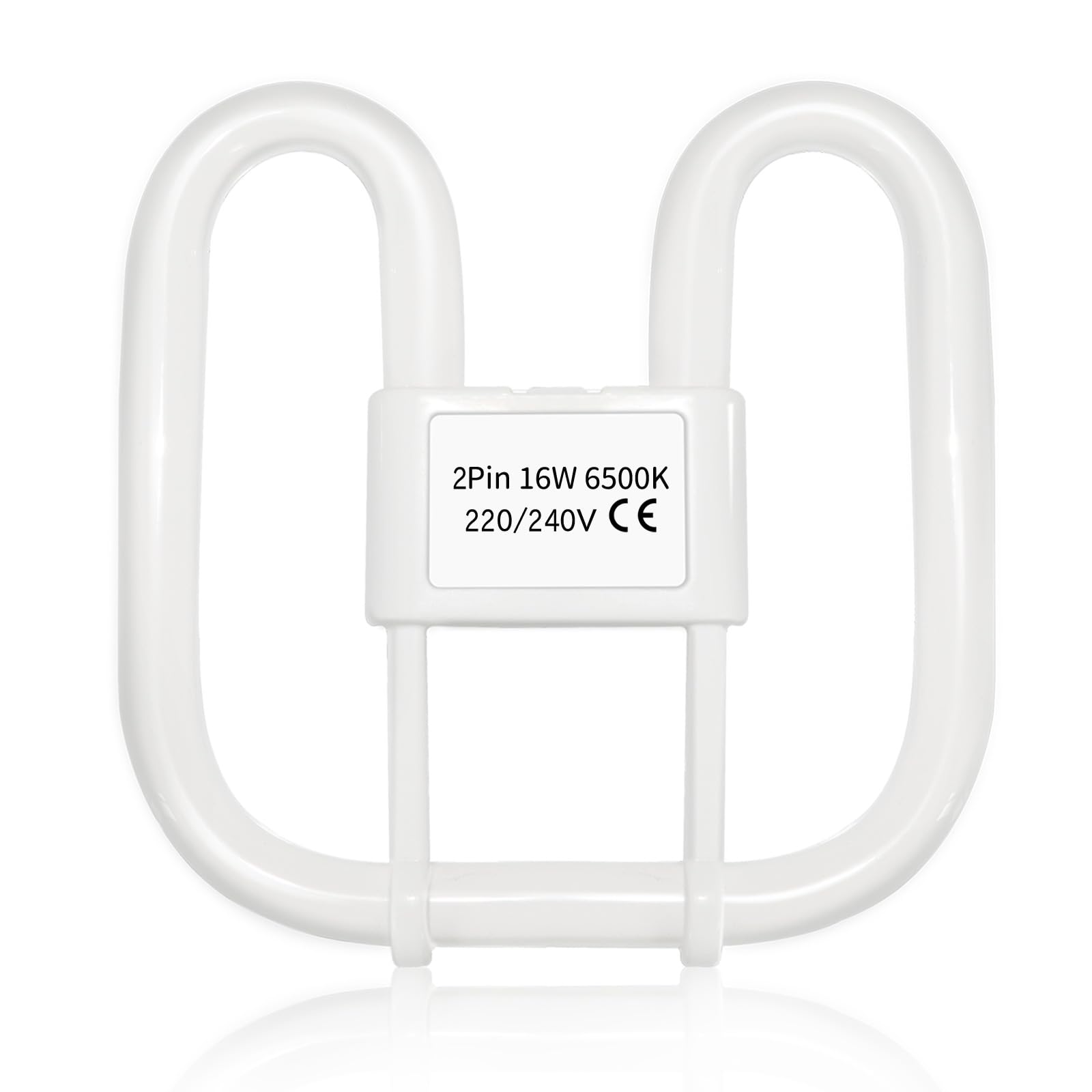 16W 2D Square 2-Pin GR8 Cap Daylight White 6500k Compact Fluorescent Lamp, AC 230V, CFL 2 Pin Light Bulb, not dimmable, GR8 DD Flat Butterfly Bulb for Flush Ceiling Light, 1PC