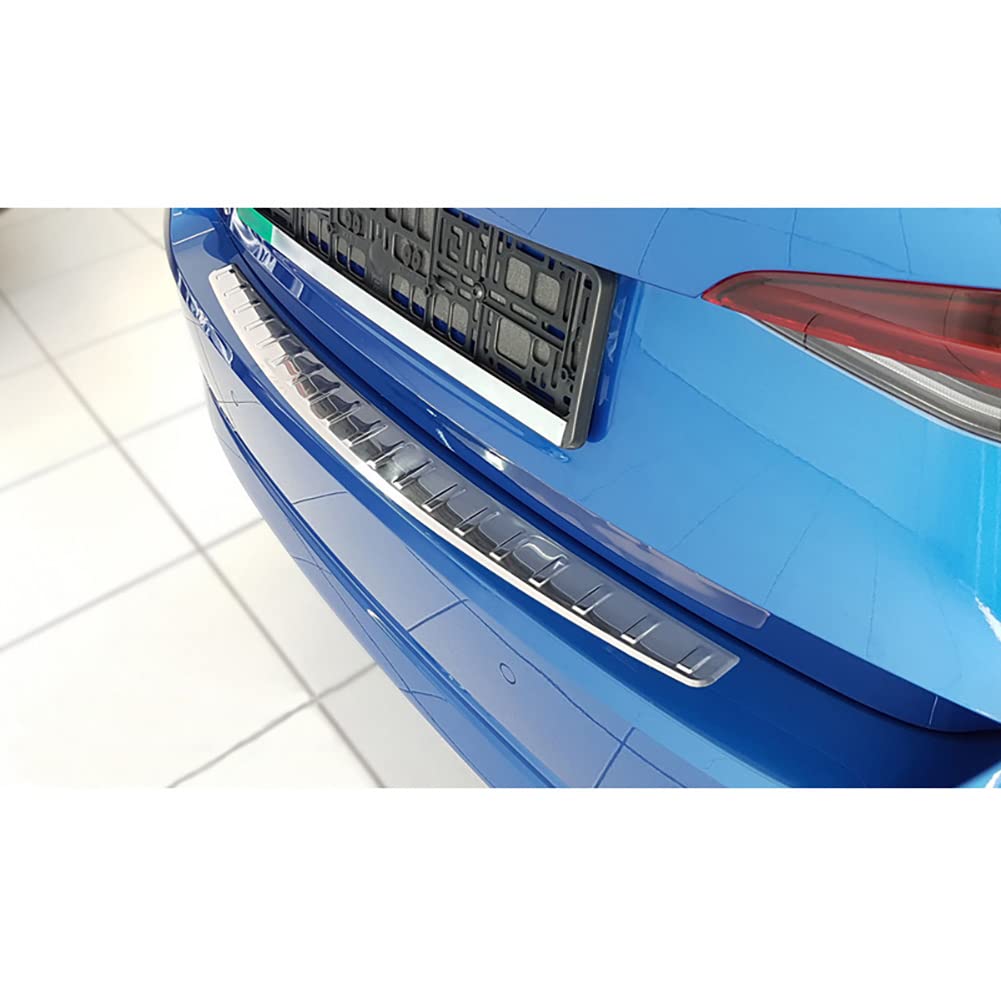 Avisa Protector del Parachoques Trasero Inoxidable Compatible con Skoda Octavia IV Liftback 2020- 'Ribs'