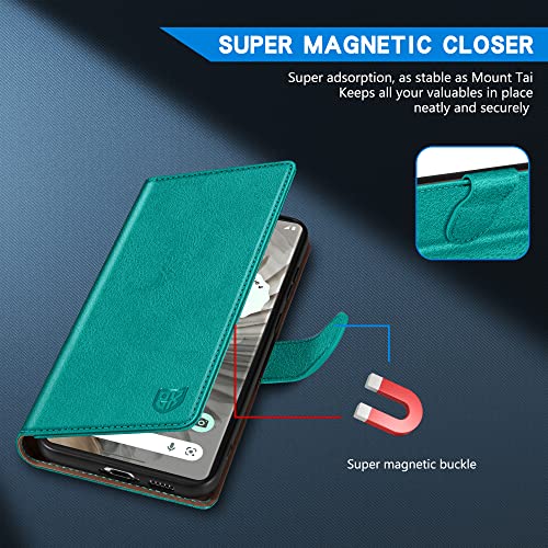 Image of ZZXX for Google Pixel 7 Pro Wallet Case Magnetic Closure 6.7 inch,Lake Blue