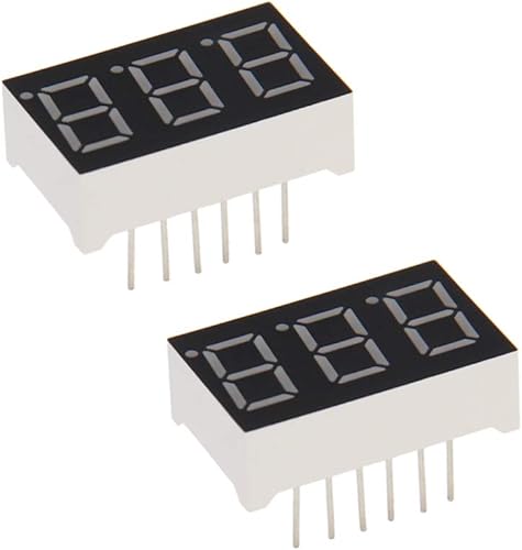 Othmro 2 unids ánodo común pantalla LED tubo digital 3 bits 7 segmento negro 11pin con una buena salida de luz uniforme