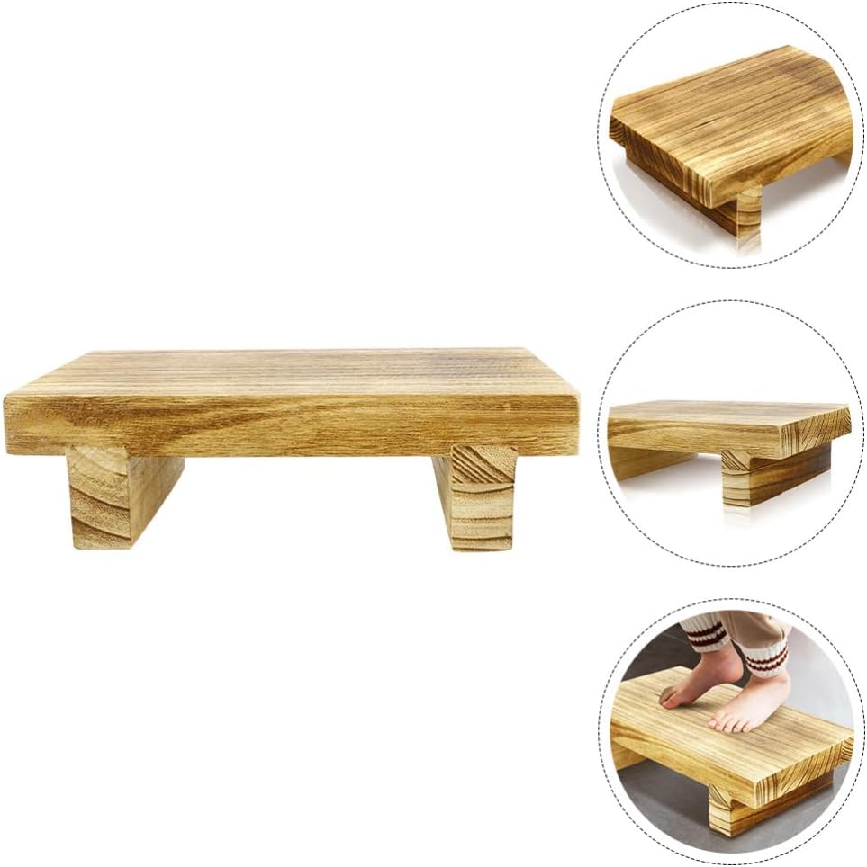 DOITOOL Wood Step Stool Lightweight Portable Bedroom Bedside Footstool for Adults Stable Support Structure for Home Furniture Office Use Easy to Carry Space-Saving