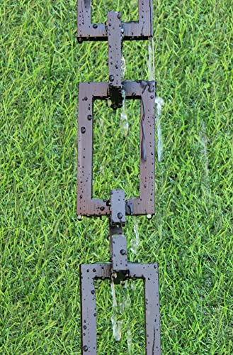 KAM Home Aluminium Art Ware Rectangle with Square Rain Chain with Installation Kit (10 FT, Brown)