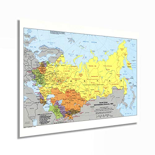 HISTORIX Vintage 1983 Soviet Union Map Poster - 18x24 Inch Vintage Map of Soviet Union Wall Art - Old Soviet Union Map - Historic USSR Map - Administrative Political Map of the Soviet Union (2 Sizes)