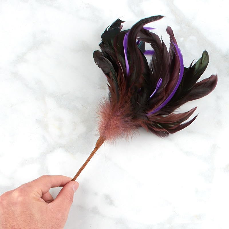 Factory Direct Craft Purple Plum Feather Spray - Stem for Wedding Centerpieces, Party Decorations, Costumes and Crafts (Size: 16