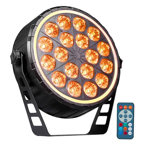 ZKYMZL LED Par Lights DJ Stage Lighting 150W RGBW 4-in-1 LED with Sound Activated Remote Control DMX Lights DJ Uplighting for Wedding Party Club Christmas Stage Lighting (1 Pack)
