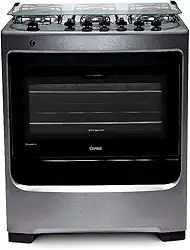 Fogão Consul 6 bocas cor Inox com botões removíveis e vidro interno vedado - CFS6NAR BIVOLT