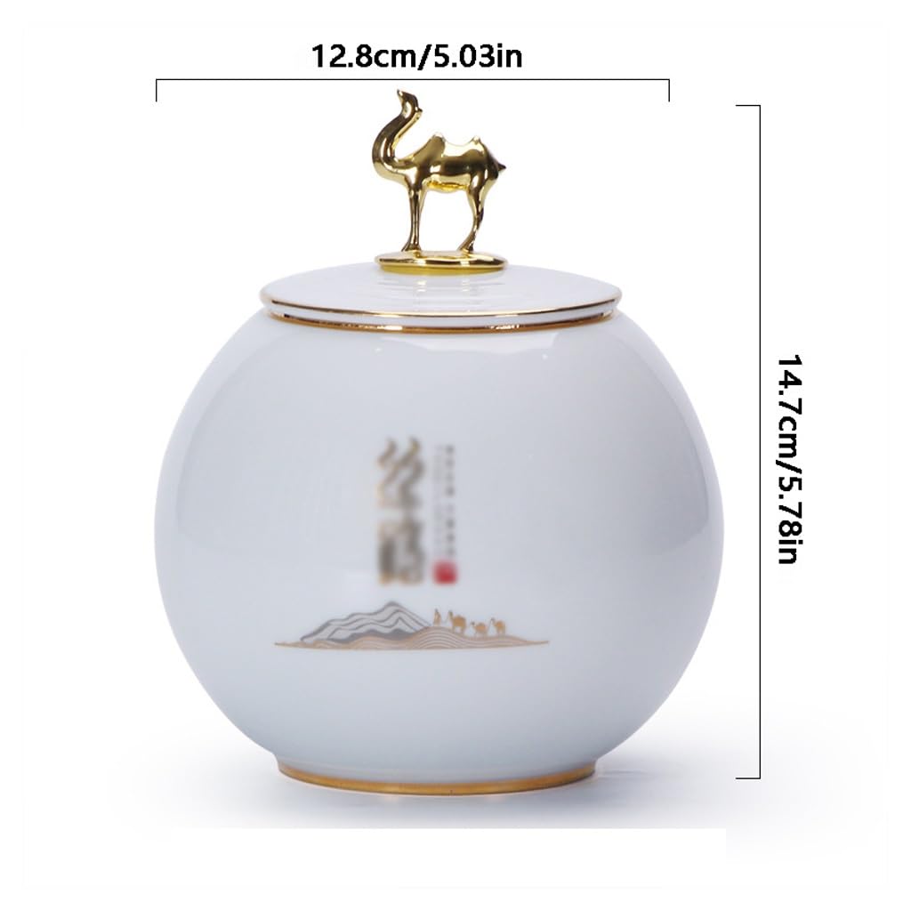 LYGSWDB Słoik cukru Opakowania na herbatę Słoik porcelanowy, Ceramiczny słoiczek na herbatę z zieloną herbatą, Słoik do przechowywania herbaty w gospodarstwie domowym, Ozdoby do dekoracji wnętrz