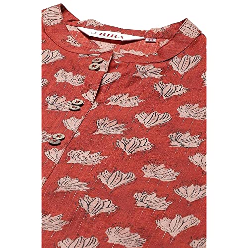 Image of BIBA Women's Cotton Straight Fit Straight Kurta