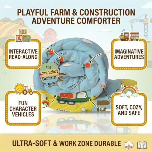 Image of Filymore Cute Car Comforter for Kids Boys - Cute Cartoon Print Single Bed Blanket, Microfiber Dohar for Boys & Girls | Soft Kids Winter & Summer Quilt |60x90 Inches (Leamon and SkyBlue)