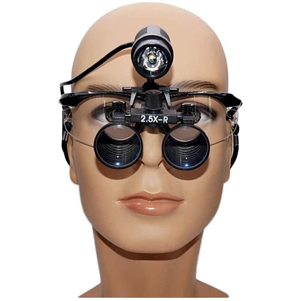 asdchZen Magnifyiglasses,Head Mountlighted Magnifyiglasses,Loupe 2.5X,3.5X Magnification Binocular Loupe Magnifier For