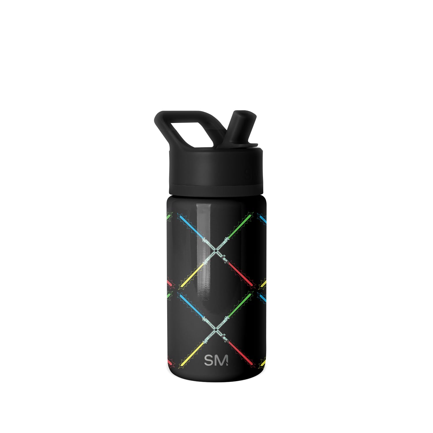 Simple Modern Star Wars Kids Water Bottle with Straw Lid | 14oz Insulated Stainless Steel Kids Tumbler &amp; Spill Proof Toddler Cup for School, Girls, Boys | Summit | Saber Argyle