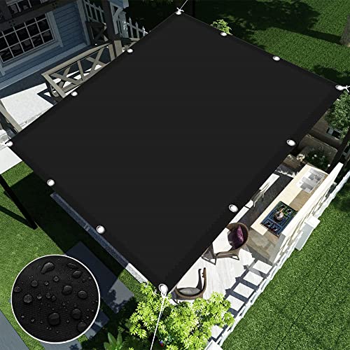 Voile d'ombrage imperméable noir pour stopper la chaleur du balcon