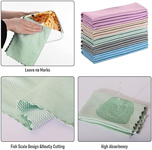 10 PCS Easy Clean Nanoscale Cloth, Nanoscale Cleaning Cloth Lint Free Cleaning Nanoscale Cloth Without Leaving Marks for Cleaning Glass Car Kitchen, 30*40cm