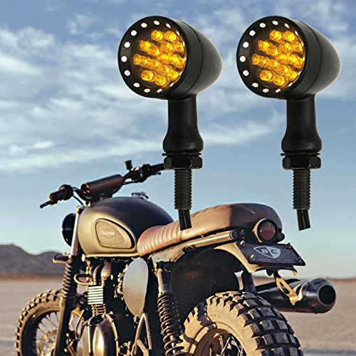 Jaxiria Motorcycle Rear Bullet Turn Signal Light Amber Led Indicator Compatible For Chopper Bobber Harley Softail Iron Cruiser Honda Shadow Suzuki Kawasaki Yamaha #TOP5