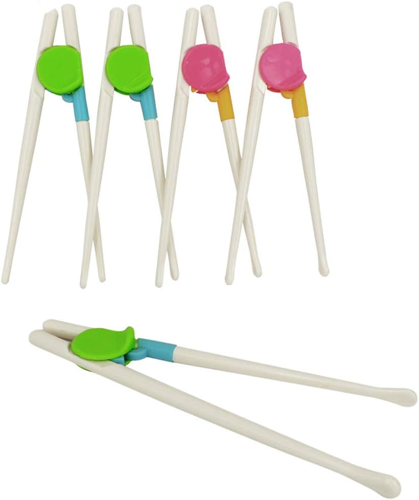 5 Pairs Easy to Use Cheater Training Chopsticks for Children and Adults , 1 Pcs Wood Spoon (5pairs)