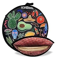 Tortillada - 30 cm Tortilla Wärmer/Wärmebehälter mikrowellengeeignet aus Baumwolle/Polyester (Schwarz)