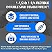 Cinsda Double Sink Drain Kit, Flexible Sink Drain Pipe 1-1/2 & 1-1/4 P Trap Fits Sink Bowl Drain, Expandable Plumbing Kit for Kitchen, Bathroom, Gray