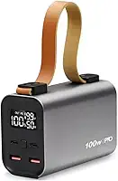Carregador Power Bank Portátil Turbo 30000mAh,100W, Com Display digital e Lanterna, Compatível com Notebook, Celular, Tablet e Caixa de Som. (CINZA)
