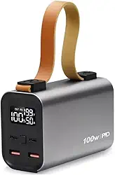 Carregador Power Bank Portátil Turbo 30000mAh,100W, Com Display digital e Lanterna, Compatível com Notebook, Celular, Tablet e Caixa de Som. (CINZA)