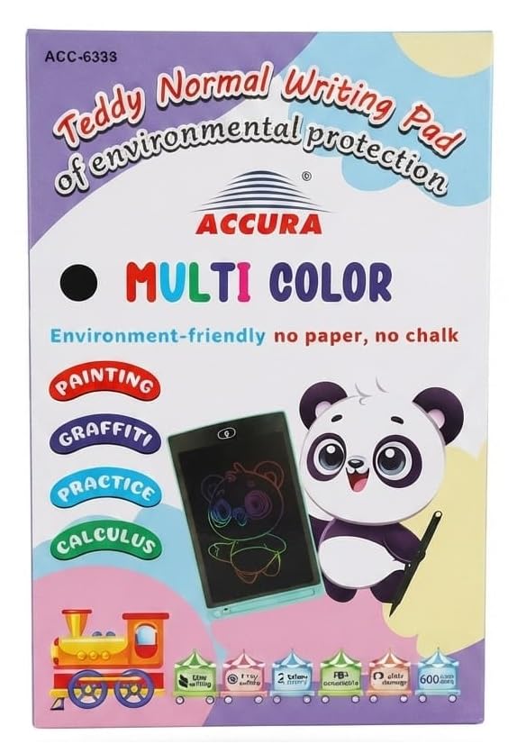 ACCURA Teddy Kids LCD Drawing Tablets - Papperless Eco-Friendly Writing Pad For Drawing 8.5 Inch, Practice & Learning, Multi Colour LCD, Best Birthday Gift For Girls Boys,-image-7