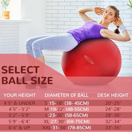 Image of BalanceFrom Anti-Burst and Slip Resistant Exercise Ball Yoga Ball Fitness Ball Birthing Ball with Quick Pump, 2,000-Pound Capacity