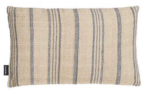 Almohada de algodón 20 cm x 30 cm natural y gris