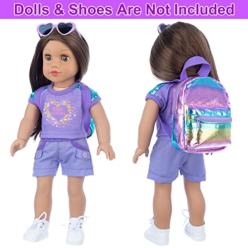18Indc HM-AGBAG-PRPL 18 Inch Girl Doll Clothes And Accessories School Supplies Playset thumb #2