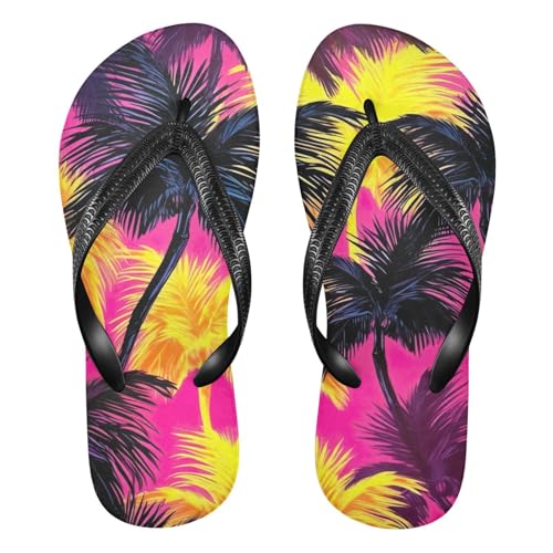 RunningBear Colorful Palm Tree Summer Womens Flip Flops Sandals Womens Summer Shoes