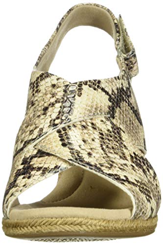 Clarks Women's Lafley Alaine Wedge Sandal, Taupe Snake Synthetic, 9 M Us #TOP1
