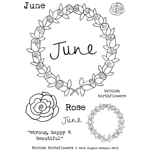 Crafty Beth Hughes impressioni A6 Birthflowers