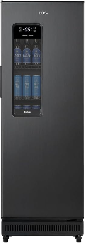 Cervejeira Expositor Vertical EOS 250 Litros Bierhaus MAX Frost Free Preto/Inox Titanium ECE250T 220V