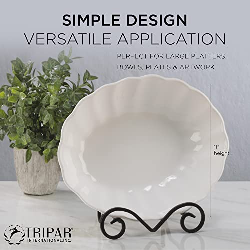 image for Tripar Small Black Metal Scroll Display Rack Easel for Bowls, Platters