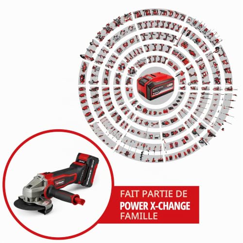 Einhell Meuleuse d’angle sans fil TE AG 18125 2 Li 1 x 4 0 Ah Power X Change 18 V disques Ø 125 mm profondeur de coupe 33 mm protection de coupe sans disque de coupe avec batterie 4 0 Ah - vue 6