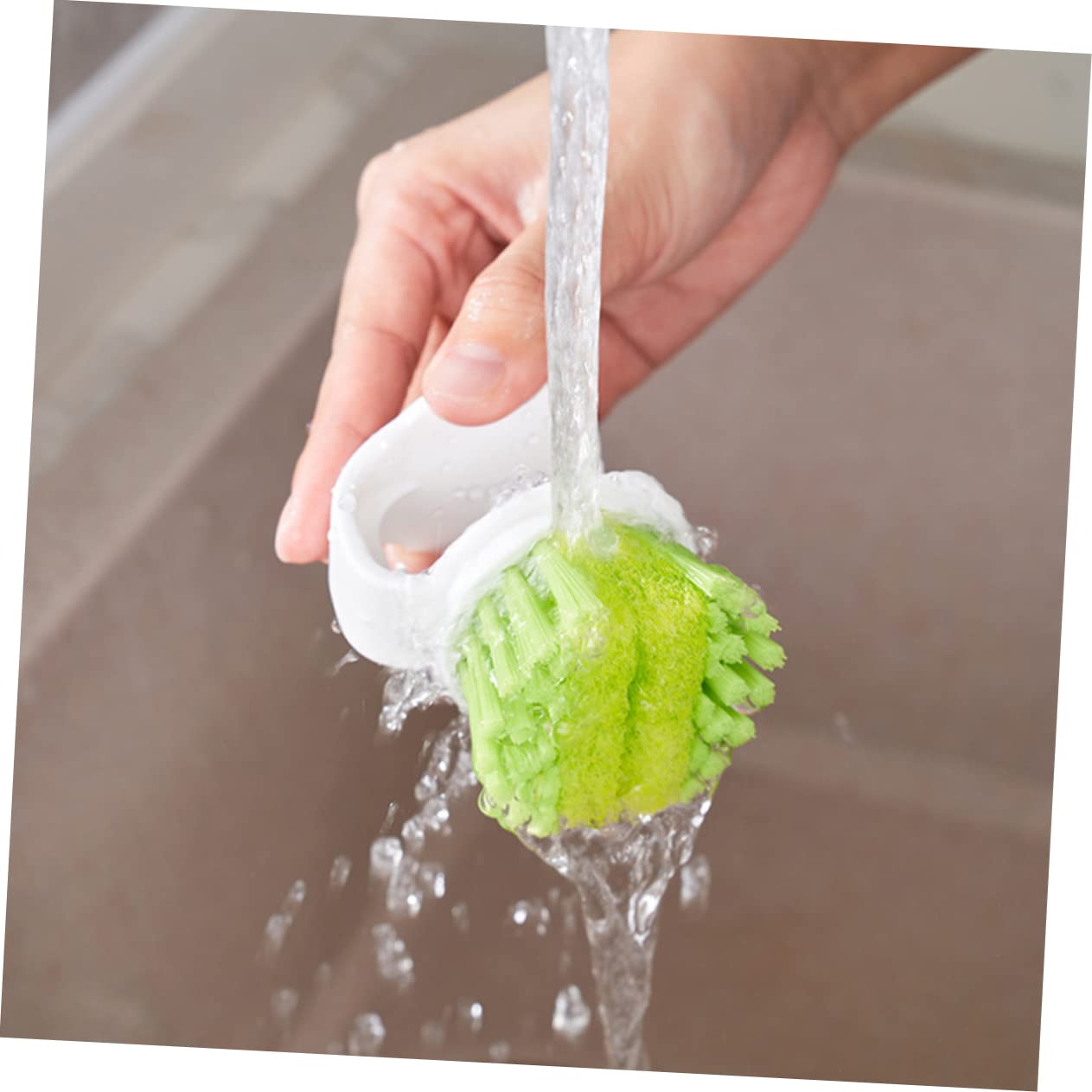 Amosfun 6 Pz spazzola per pentole lavastoviglie pennello cucine scrubber per la pulizia spugna per piatti con manico spazzola per lavello da cucina lavapiatti con manico plastica