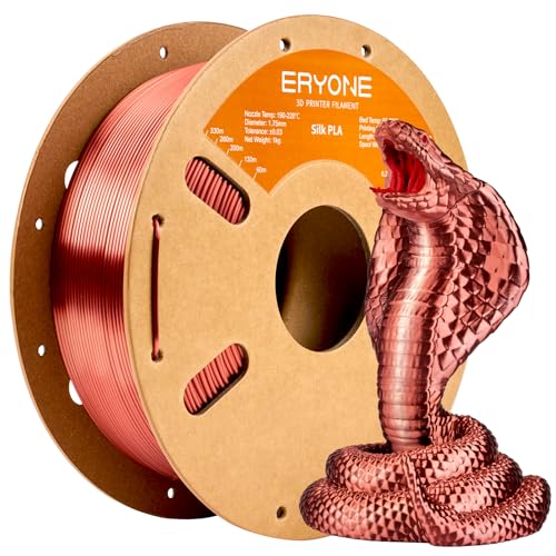 ERYONE Silk PLA Filament for 3D Printer, 1.75mm +/- 0.03mm, 1kg (2.1LBS)/Spool, Silk Copper
