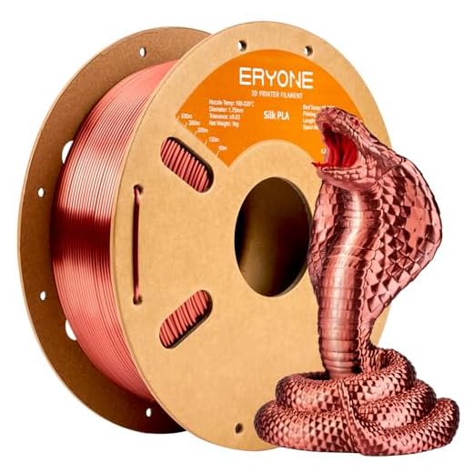 ERYONE Silk PLA Filament for 3D Printer, 1.75mm +/- 0.03mm, 1kg (2.1LBS)/Spool, Silk Copper