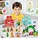Toyssa 40+Pcs Wooden Community Helpers Preschool Toys for Kids 3 4 5 6, Little People Figures Blocks with Cars & Town Map, Toddlers Learning Pretend Play Toys Boys Girls Christmas Birthday Gifts