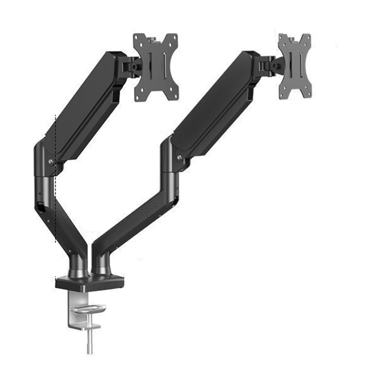 Support d'écran sans perçage double bras VESA noir orientable