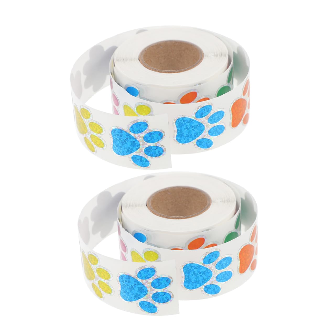 Sosoport 2Rolls Glitter Dog Paw Print Stickers Self Adhesive Footprint Decals for Crafts Envelopes and Party Supplies Weather Resistant Design for Pet Lovers and DIY Projects