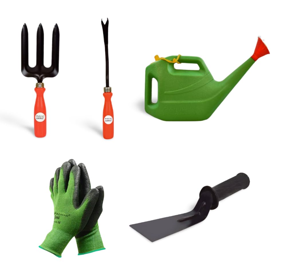 FADMAN Home Gardening Tool KIT (Garden Fork, Weeder, KHURPA, Watering CAN, Gloves-I) FADMAN Home Gardening Tool KIT (Garden Fork, Weeder, KHURPA, Watering CAN, Gloves-I)