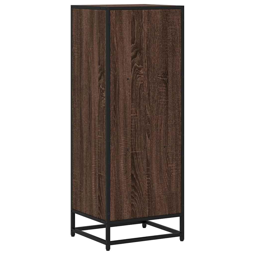Libreria marrone effetto rovere, in legno con struttura in metallo, 40 x 35 x 107,5 cm, divisorio con 3 scomparti, per soggiorno, ufficio, studio, salvaspazio e robusta
