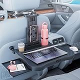 YDSTNiu 1 Pezzo Tavolino da Sedile Posteriore per VW T5 T6 Transporter Multivan Caravelle 2003-2024, Tavolo Pieghevole Porta PC Organizer Auto con Supporto Telefono Portabicchiere