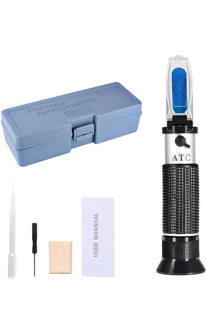 Erma EHB-32ATC Illuminated Automatic Temperature Compensation 0-32% Brix Refractometer For Beer Wine Cnc,coolant, lubricant Fruit Etc-image-2