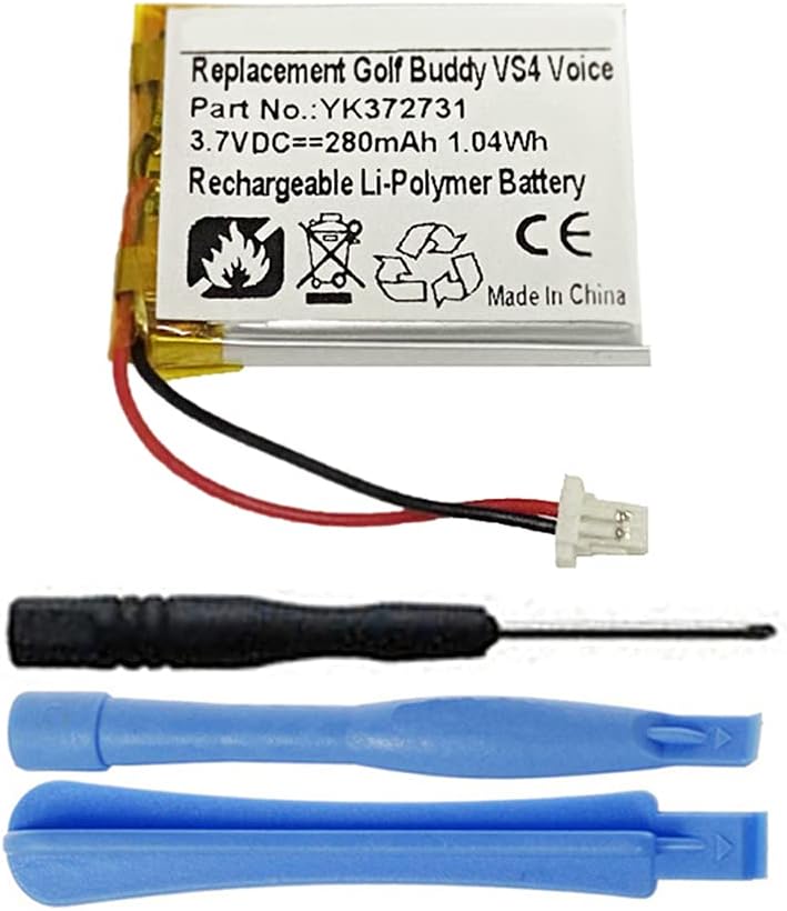 280mAh YK372731 Battery Replacement Compatible with Golf Buddy Voice, Voice+, Voice VS4, Voice 2 Talking GPS Range Finder with Free Installation Tools