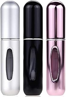 Kit 3 Mini Porta Perfumes Recarregáveis 5ml em Alumínio – Spray Portátil Antivazamento para Bolsa, Viagem e Dia a Dia