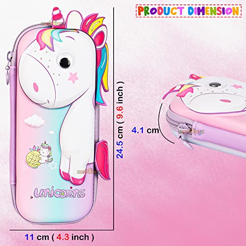 Image of Zest 4 Toyz Unicorn Pouch for Girls Pencil Box 3D Cute Pencil Pouch School Supplies Stationary Items Pencil Case Multi-Purpose Stationery Organizer Gifts Birthday (Pack of 1) Random Color