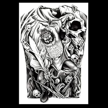 Hxman Tatouage Temporaire Impermeable A L Eau Super Large Full Body Painting Fake Tattoos Darkness Skull Elephant Dragon Tattoo Stickers Big Mb 012 En Amazon Fr Beaute Et Parfum