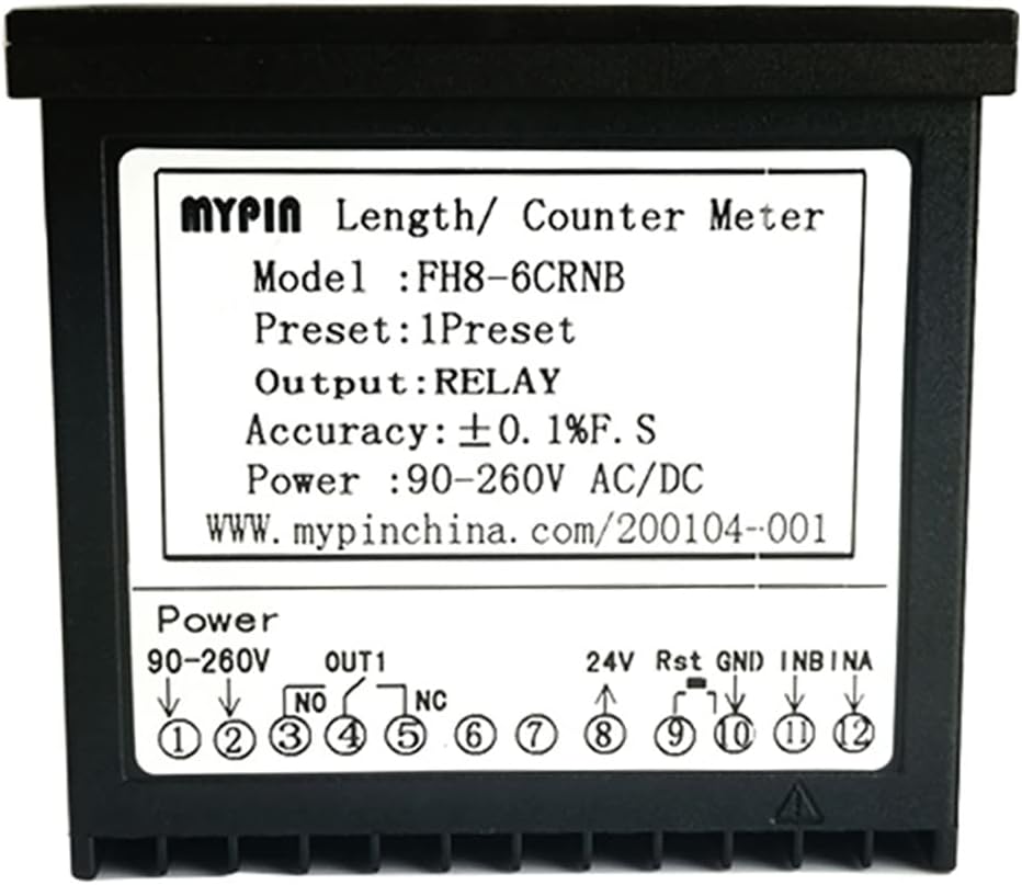 Top view of Jieotwice FH8-6CRNB counter with wiring diagram
