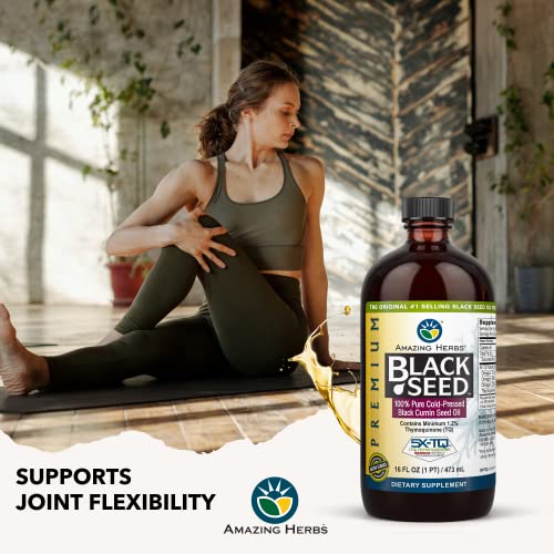 image for Amazing Herbs Premium Black Seed Oil - Gluten Free, Non GMO, Cold Pres